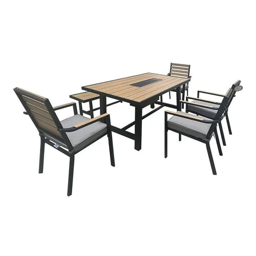 მაგიდა 4 სკამით (SA5001) + ძელსკამი BM-00182875