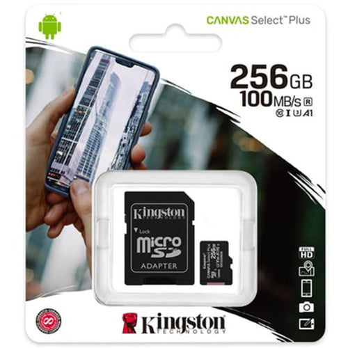 მეხსიერების ბარათი Kingston 256GB micro SDXC Canvas Select Plus With Adapter (SDCS2/256GB)