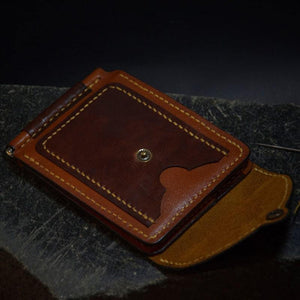 ხელნაკეთი ნატურალური ტყავის საფულე Hogy HG-59 Handmade Leather Wallet