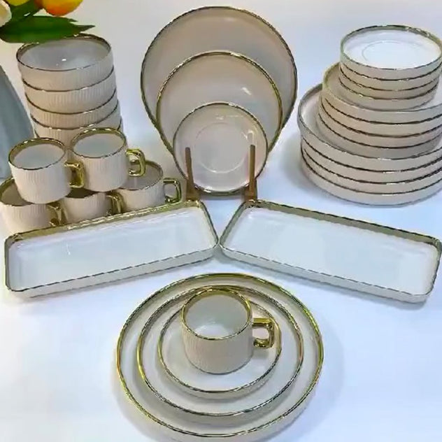 ჭურჭლის ნაკრები 6 პერსონაზე Katherina 32PCS White