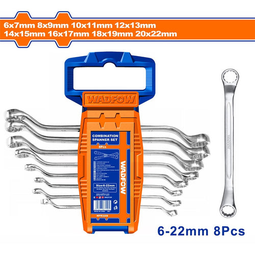 ქანჩის გასაღების 8ც-ნი ნაკრები 6-22მმ WADFOW WFR3208