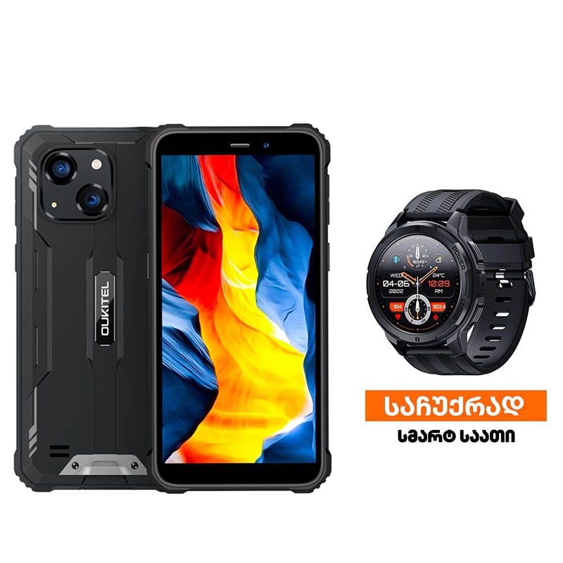 მობილური ტელეფონი OUKITEL WP32 4GB/128GB + საჩუქარი სმარტ საათი OUKITEL BT10