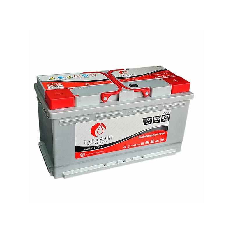 ავტომობილის აკუმულატორი 105ამპ TAKASAKI 12 V 105 AH 870A / L5-SMF