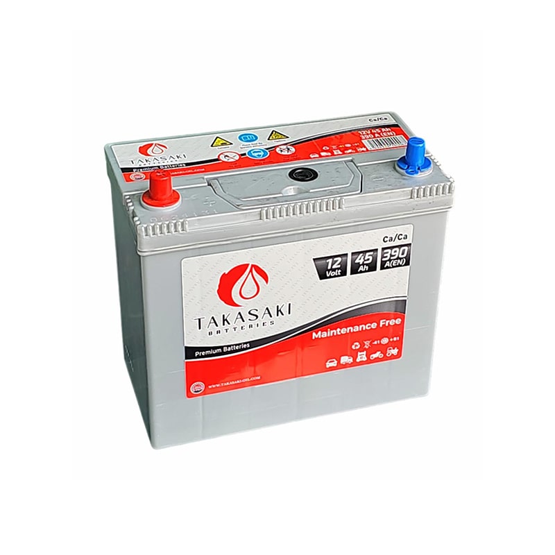ავტომობილის აკუმულატორი 45ამპ TAKASAKI 12 V 45 AH 390A / B24-SMF / T.T +L- JIS