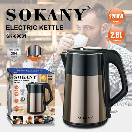 უჟანგავი ფოლადის ელექტრო ჩაიდანი Sokany SK-09031