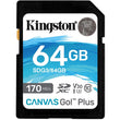 მეხსიერების ბარათი Kingston 64GB SDXC Canvas Go! Plus (SDG3/64GB)