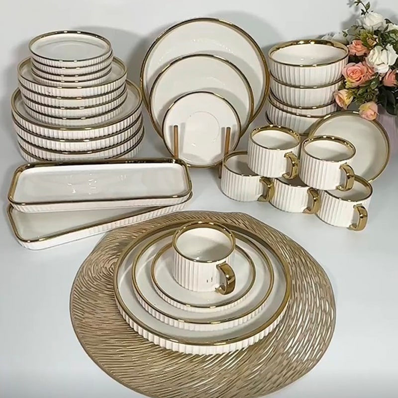 ჭურჭლის ნაკრები 6 პერსონაზე SLG Ceramics YTG32-1 White