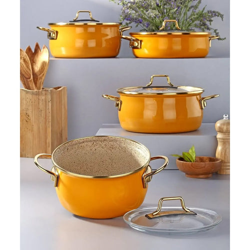 ემალის ქვაბების ნაკრები Bonera 4PCS Enamel