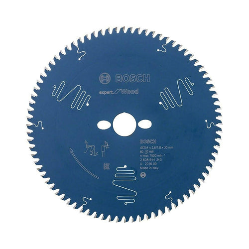 ცირკულარული ხერხის პირი 254x30x2.6/1.8მმ 80T BOSCH 2608644343