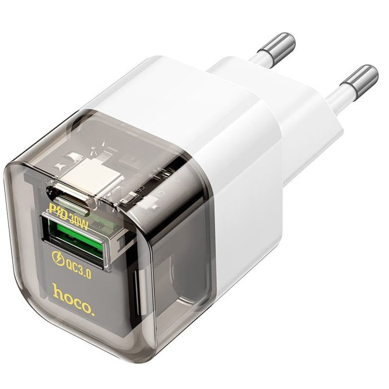 დამტენი Hoco C131A ორმაგი პორტით USB-Type-C, USB--A