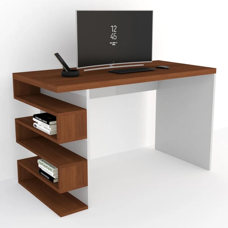 საოფისე და სამეცადინო მაგიდა თაროებით Gelens IS0777