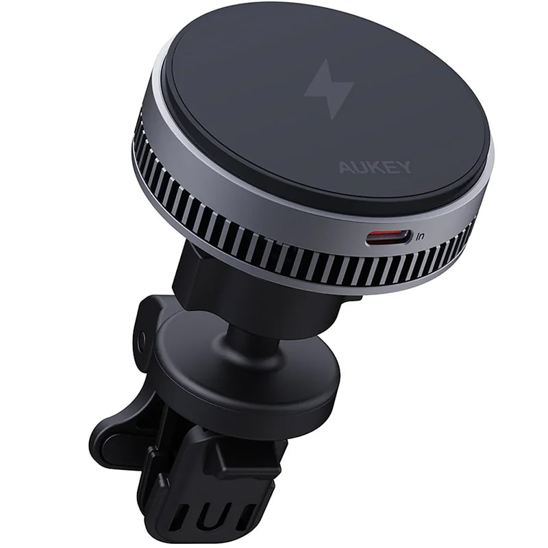ავტომობილის უსადენო ტელეფონის დამტენი Aukey 15W HD-MC13A MagFusion Dash Pro Qi2 Active Cooling Wireless Charging Phone Mount