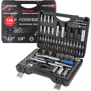 108 ნაჭრიანი ხელსაწყოების ნაკრები Forsage F-41082-5L EURO