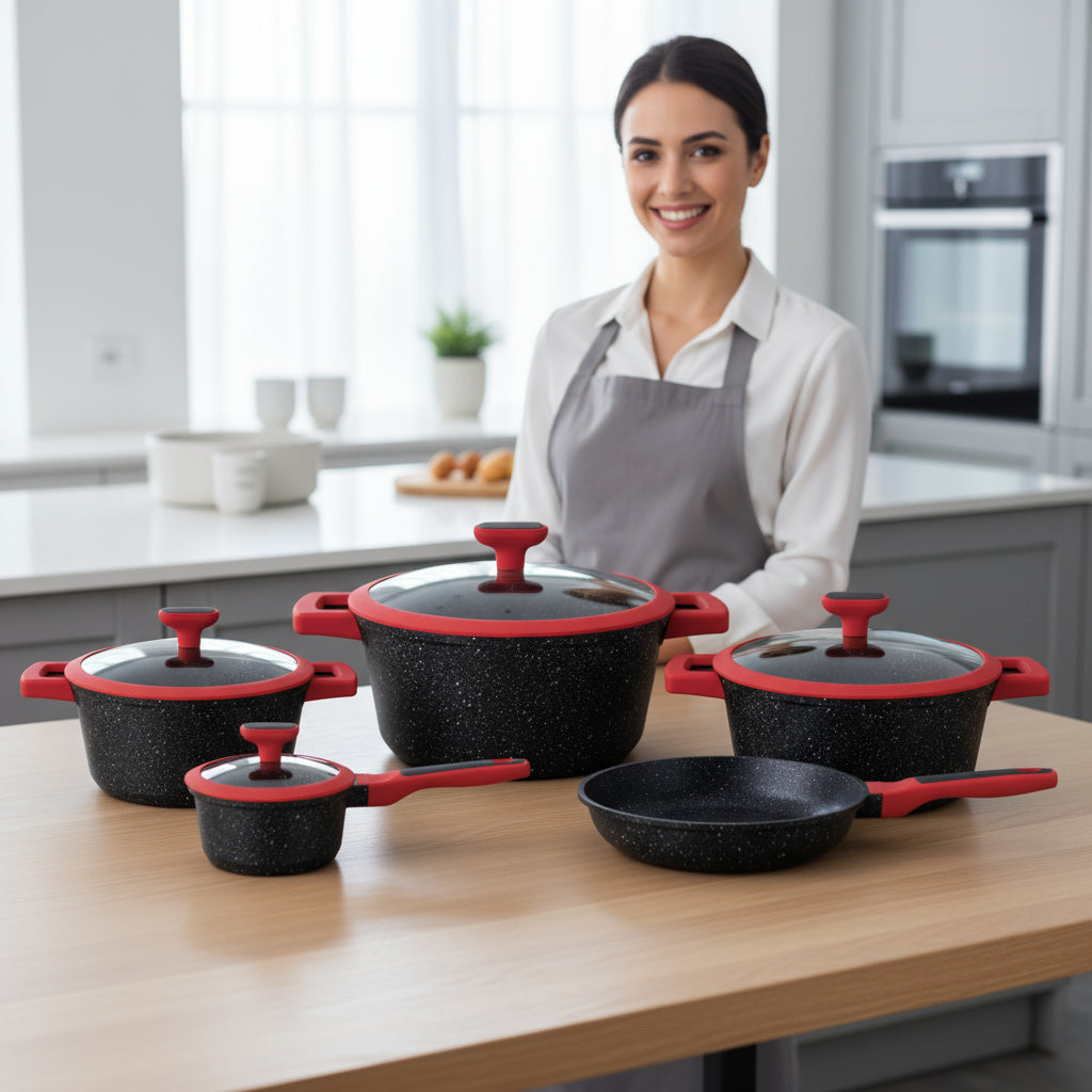 გრანიტის ქვაბების ნაკრები UCC Life 15PCS