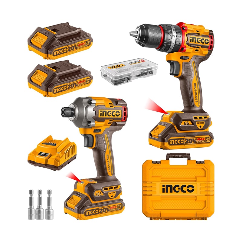 ელექტრო ხრახნდამჭერების 2 ც-იანი კომპლექტი 20V INGCO CKLI20277