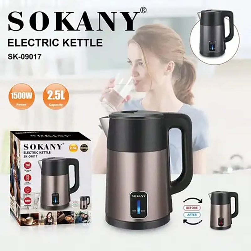 ელექტრო ჩაიდანი ეკრანით Sokany SK-09017