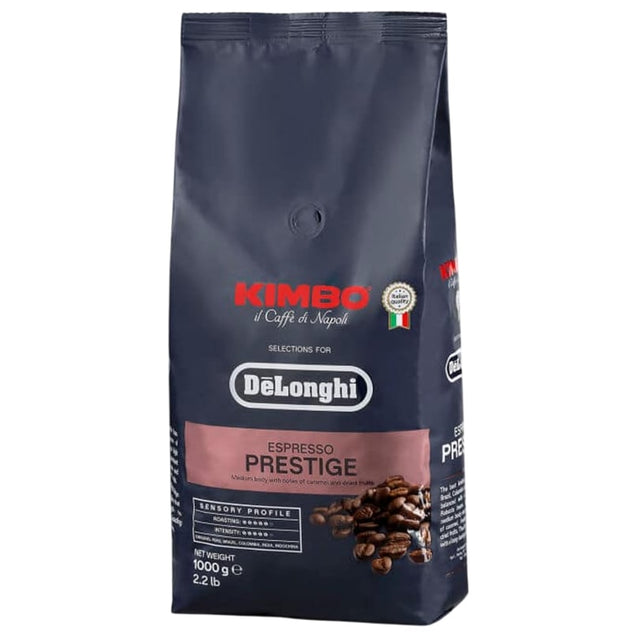 ყავის მარცვალი 1კგ Kimbo for DeLonghi, Prestige 65% Arabica 35% Robusta