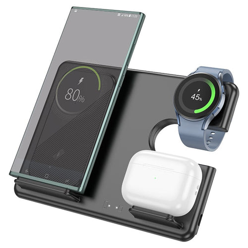 უსადენო დამტენი Hoco CQ2 Flash folding 3-in-1 wireless fast charger (SAM Watch)