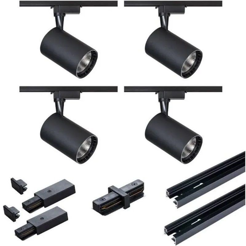 რელსური სანათის კომპლექტი X-LINE DPM 4X15W შავი