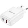 ადაპტერი Hoco DC107 Cool dualport PD30W+QC3.0 charger USB-Type-C, USB-A White