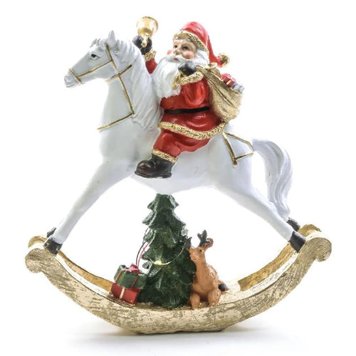 საახალწლო დეკორატიული სათამაშო - სანტა ცხენზე OEM GM2343