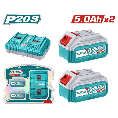 აკუმულატორის დამტენი 20V, 4ა/ს, 6 პორტი TOTAL TFBCPK2425