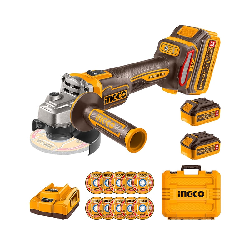 უნახშირო ელექტრო კუთხსახეხი 20V INGCO CAGLI2211532