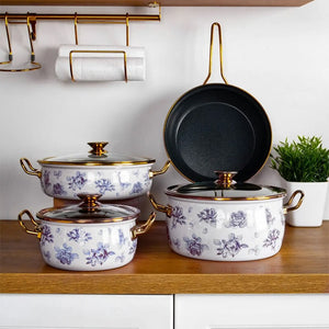 ემალის ქვაბების ნაკრები Bonera 4PCS Enamel-Granit