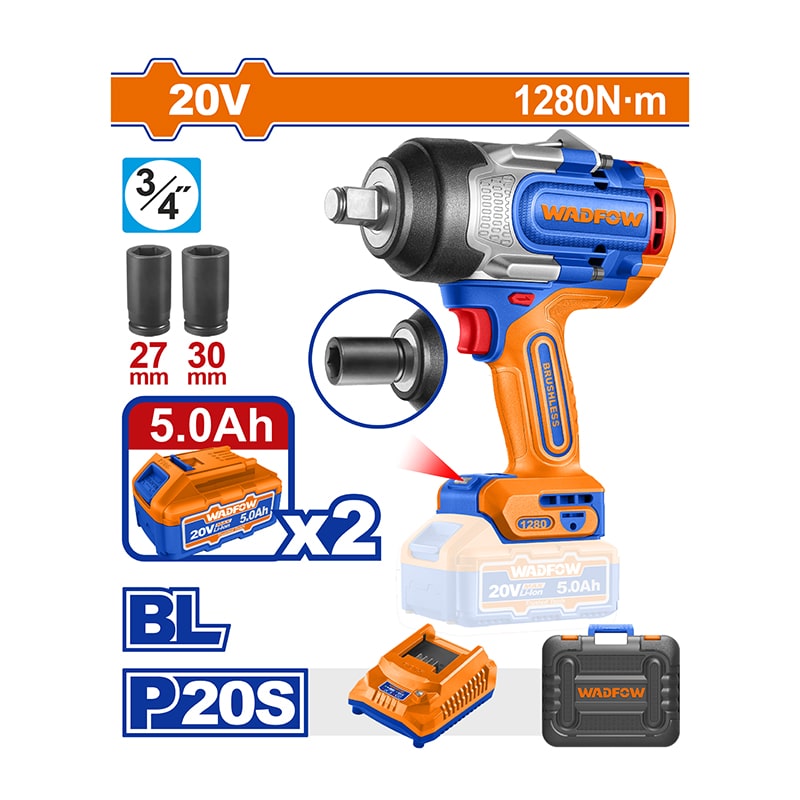 ელექტრო ქანჩის მოსახსნელი 20V WADFOW WCD1B128