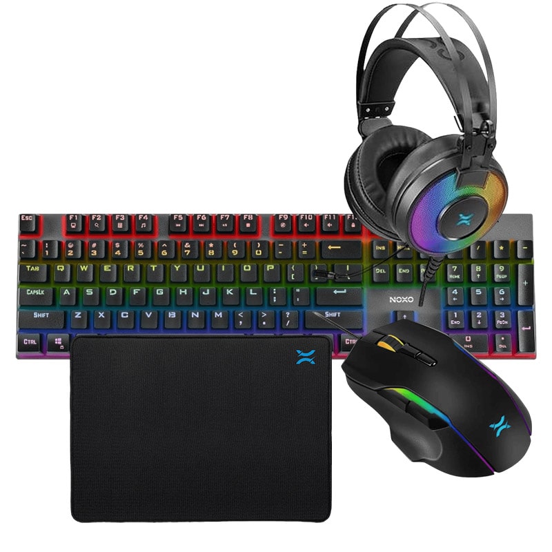 Gamer set from NOXO: keyboard (330210), mouse (330202), headset (33019 ...