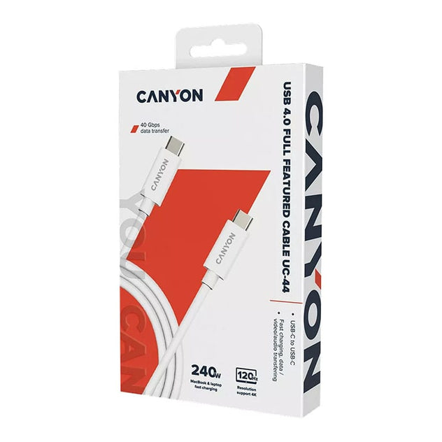 კაბელი Canyon UC-44 USB-C to USB-C 240W 40Gbps 4k 1მ (CNS-USBC44W)