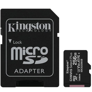 მეხსიერების ბარათი Kingston 256GB micro SDXC Canvas Select Plus With Adapter (SDCS2/256GB)