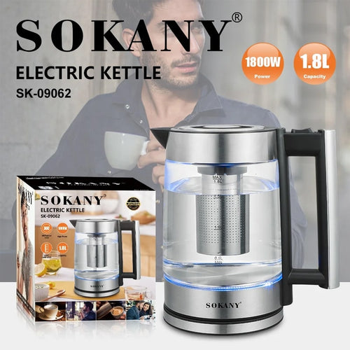 მინის ელექტრო ჩაიდანი Sokany SK-09062