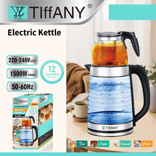 ელექტრო ჩაიდანი და ჩაის დასაყენებელი 2-1 ში Tiffany TF-0612