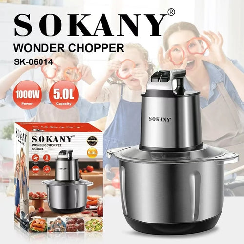 უჟანგავი ფოლადის ჩოფერი 5ლ 1000W Sokany SK-06014