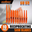 ხერხის პირების 10 ცალიანი კომპლექტი Horusdy SDY-97262