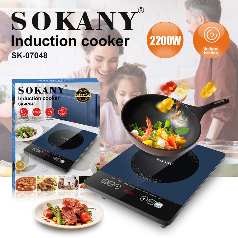 კერამიკის ინდუქციური ელექტრო ქურა Sokany SK-07048