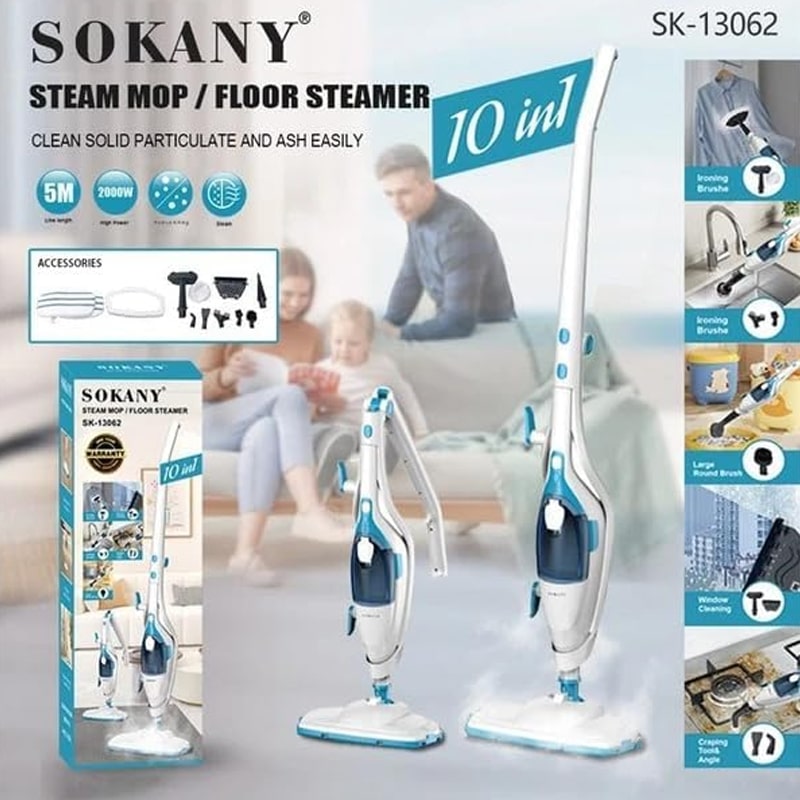 იატაკის ორთქლით საწმენდი ელექტრო ცოცხი 10-1 ში Sokany SK-13062