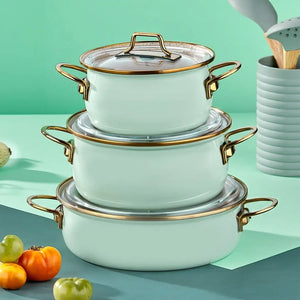 ემალის ქვაბების ნაკრები Bonera 4PCS Enamel