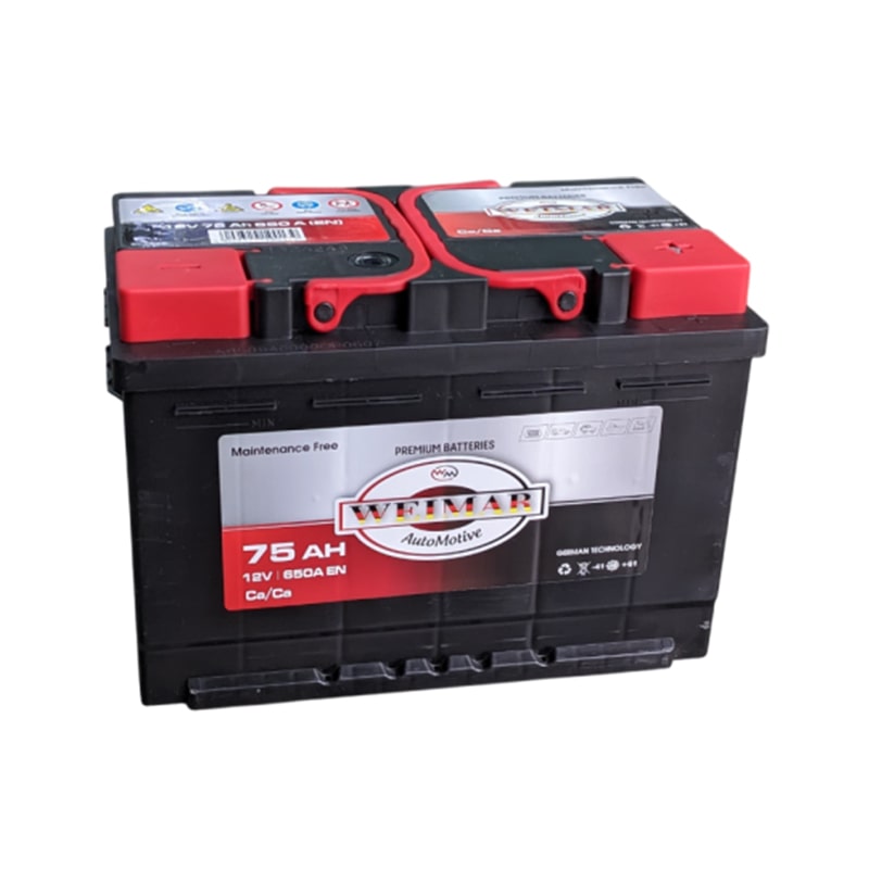 ავტომობილის აკუმულატორი 75ამპ WEIMAR 12V 75 AH 650A / L3-SMF