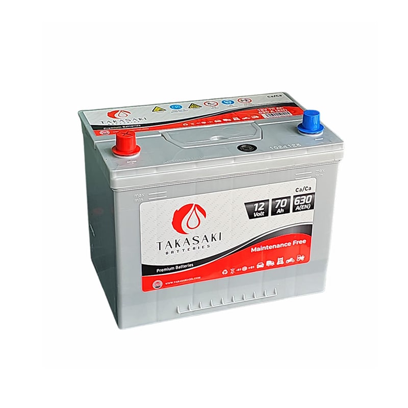 ავტომობილის აკუმულატორი 70ამპ TAKASAKI 12 V 70 AH 630A / D26-SMF / +L JIS