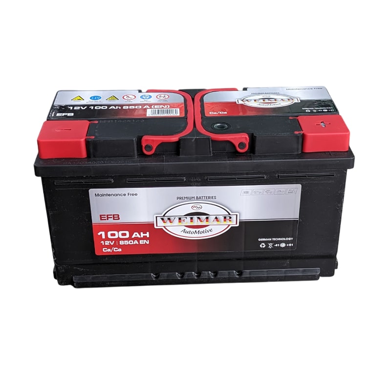 ავტომობილის აკუმულატორი 100ამპ WEIMAR 12V 100 AH 850A / L5-EFB