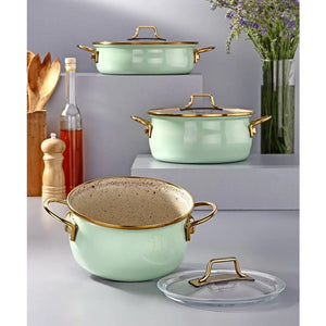 ემალის ქვაბების ნაკრები Bonera 4PCS Enamel