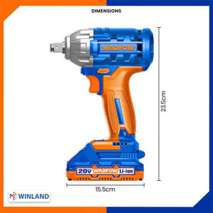 უნახშირო ქანჩის მოსახსნელი 20V Lithium-Ion WADFOW WCD1512