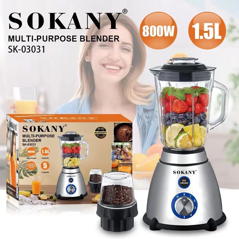 ბლენდერი საფქვავით 800W Sokany SK-03031