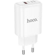 ადაპტერი Hoco DC107 Cool dualport PD30W+QC3.0 charger USB-Type-C, USB-A White