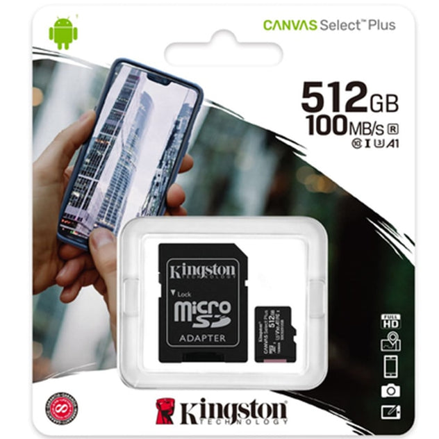 მეხსიერების ბარათი Kingston 512GB Canvas Select Plus microSDXC Card (SDCS2/512GB)