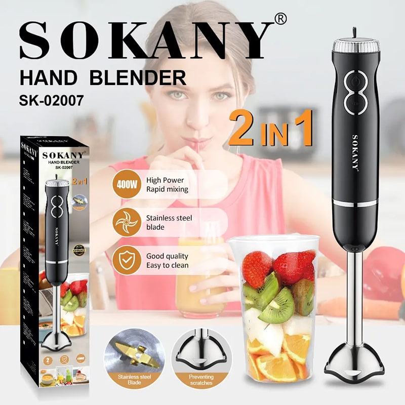 ხელის ბლენდერი ჭიქით Sokany SK-02007