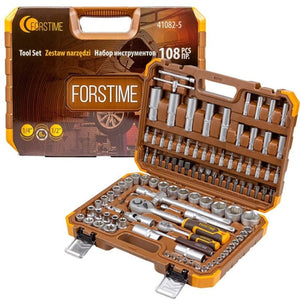 108 ნაჭრიანი ხელსაწყოების ნაკრები FORSTIME FT-41082-5