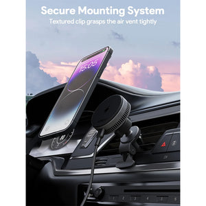 ავტომობილის უსადენო ტელეფონის დამტენი Aukey 15W HD-MC13A MagFusion Dash Pro Qi2 Active Cooling Wireless Charging Phone Mount